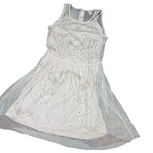 Ruby & Bloom Girls 19 Blush Pink Beaded Tulle Party Dress Fairycore Glam Elegant